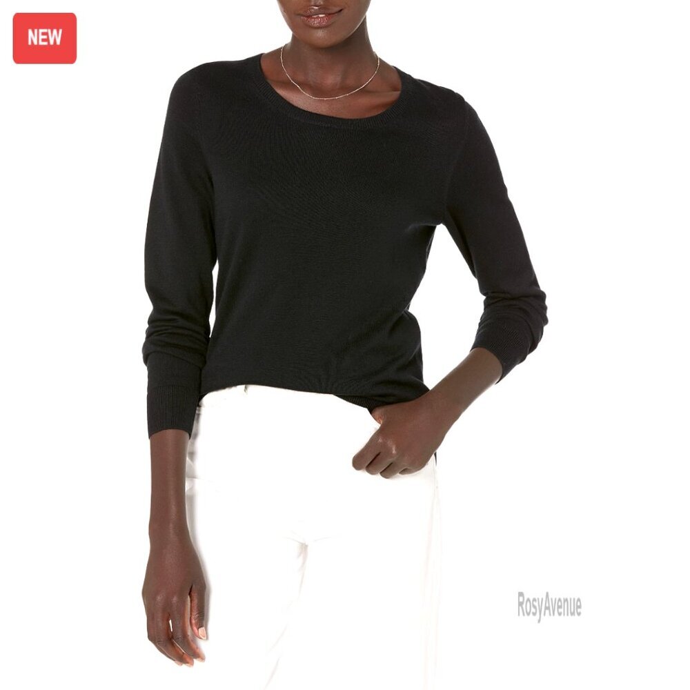 Lightweight Crewneck Sweater Long Sleeve Pullover Regular Fit Cotton Blend